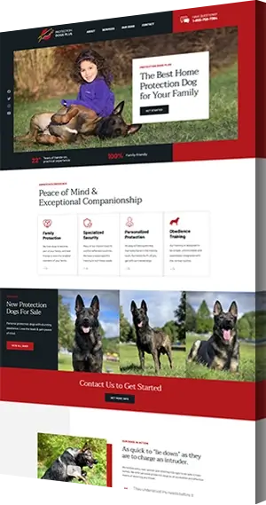 CleverLight Family Protection Dogs Web Design for Protection Dogs Plus